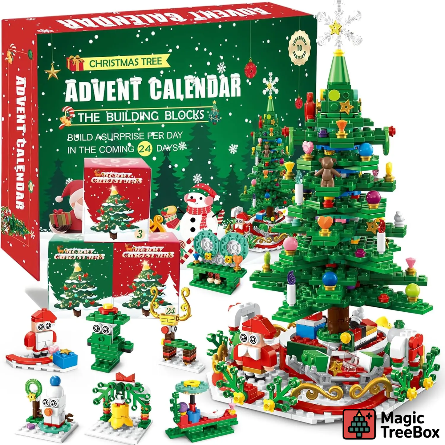 MagicTreeBox - Kalendarz Adwentowy z Klocków | 701PCS
